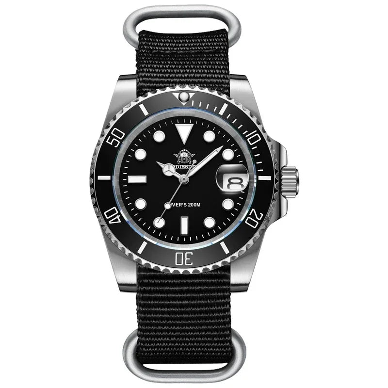 ADDIESDIVE Luxury Stainless Steel Quartz Watch For Men 20ATM Waterproof Date Clock Ceramic Bezel Sport Watches Relogio Masculino