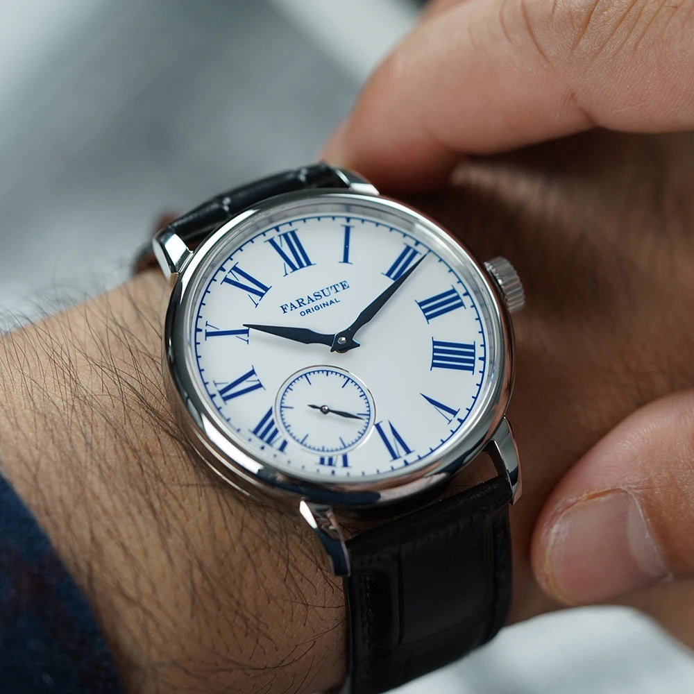 FARASUTE New 39mm Manual Customized Mechanical Movement Watch Men Casual Power Reserve 80 Hours Sapphire Wristwatch Reloj Hombre