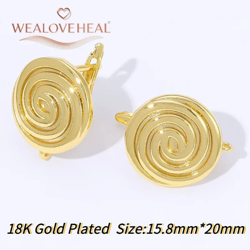 18K Gold Plated Brass Metal Leverback Earwire,Handmade DIY Earrings Findings Accessories, High Quality Heart Earring Hook Clasps