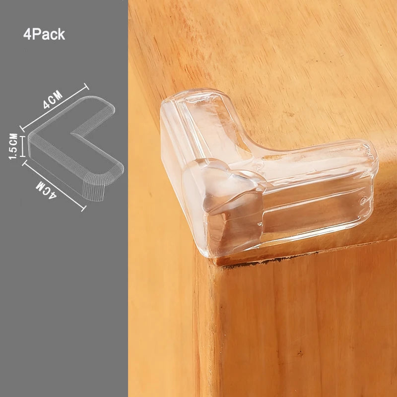 4/10pcs Children Anti Collision Corner Edge Protection Guards Baby Safety Corner Silicone Protector Table Soft Transparent