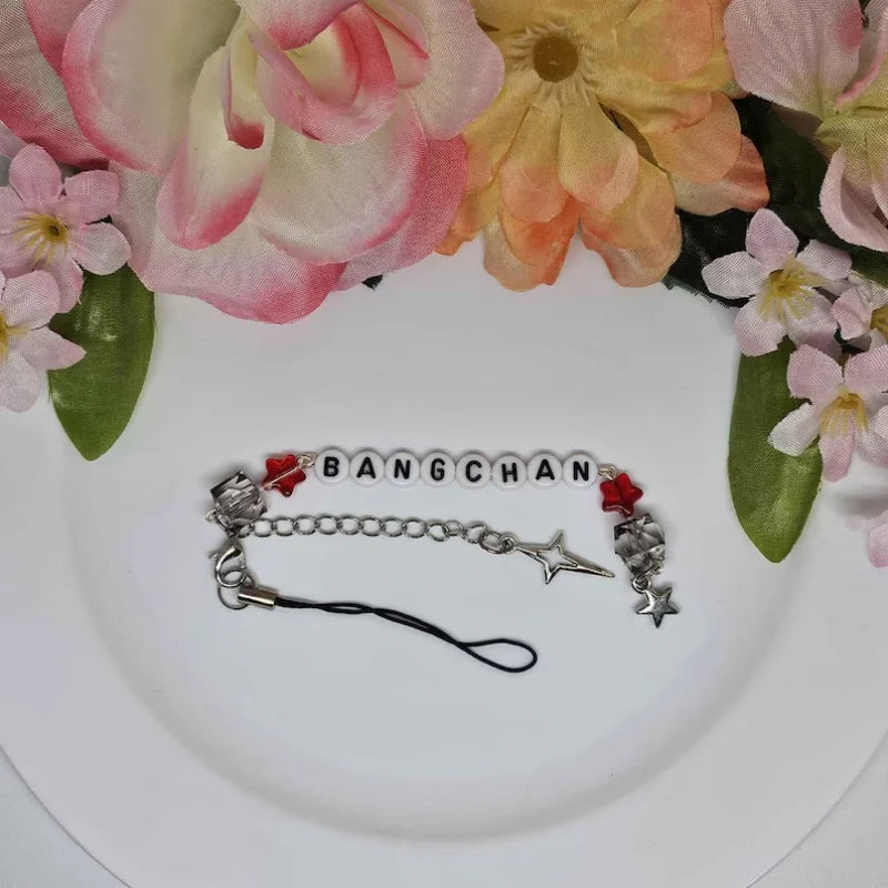 KPOP SKZ star team members handmade keychains, mobile phones, and light sticks charm