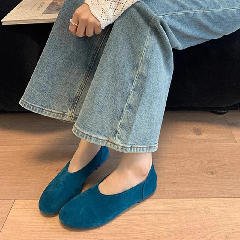 SUOJIALUN 2025 Spring New Women Flat Shoes Fashion Round Toe Slip On Ladies Casual Laofer Shoes Soft Flat Heel Outdoor Boat Shoe