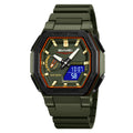 SKMEI 2438 LED Casual Dual Digital Display Quartz Waterproof Mens Wristwatches Calendar Timing Alarm Watch for Men Clock