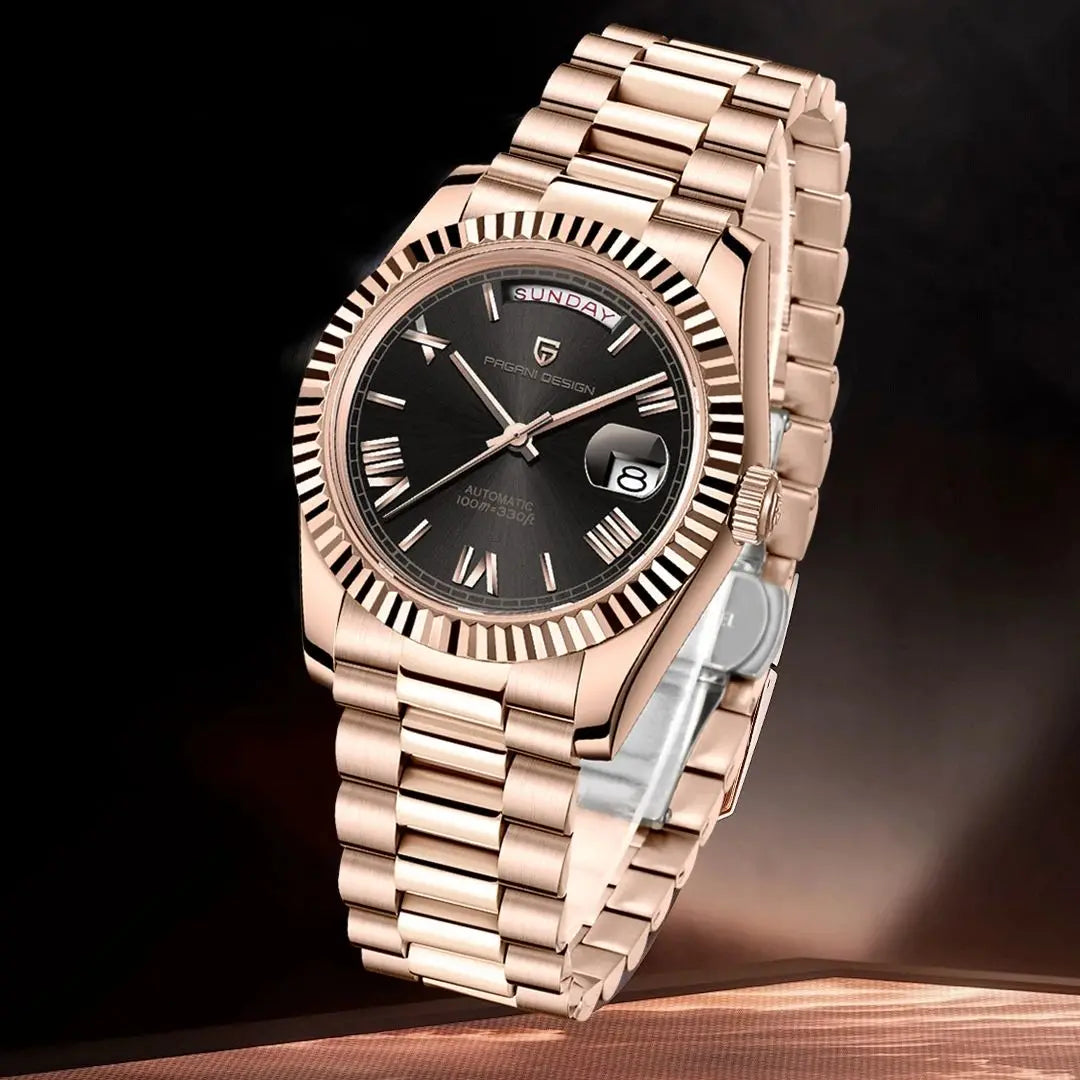 PAGANI DESIGN 2026 New DD36 Rose Gold Luxury Automatic Watch For Men Mechanical Wrist watch Men Sapphire Glass 10Bar Waterproof