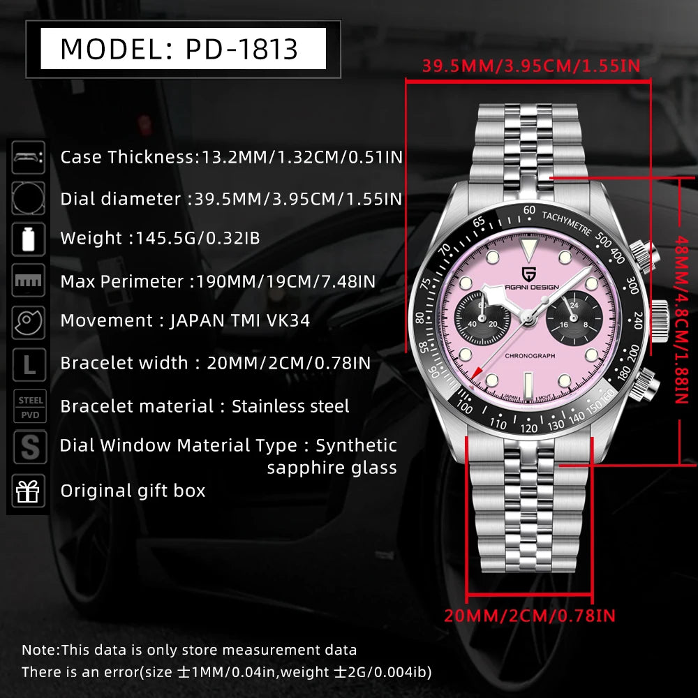 PAGANI DESIGN Panda Men's Watches 2026 Top Luxury Quartz Watch For Men Chronograph AR Sapphire Mirror Ceramic Bezel Waterproof