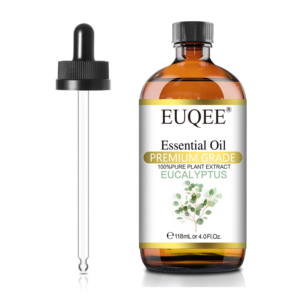EUQEE 118ML Natural Essential Oil For Humidifier Diffuser Lemon Eucalyptus Helichrysum Copaiba Grapefruit Cedarwood Aroma Oils