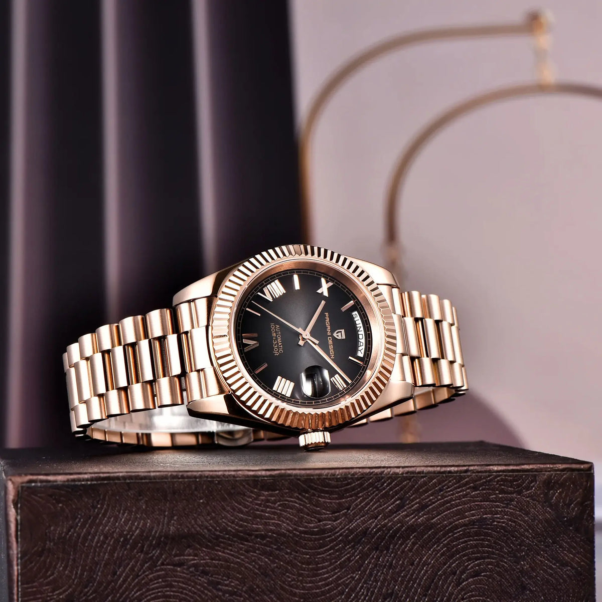 PAGANI DESIGN 2026 New DD36 Rose Gold Luxury Automatic Watch For Men Mechanical Wrist watch Men Sapphire Glass 10Bar Waterproof