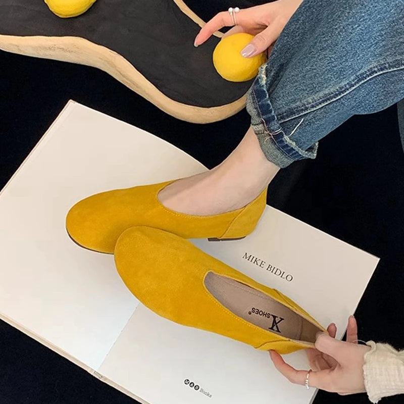 SUOJIALUN 2025 Spring New Women Flat Shoes Fashion Round Toe Slip On Ladies Casual Laofer Shoes Soft Flat Heel Outdoor Boat Shoe