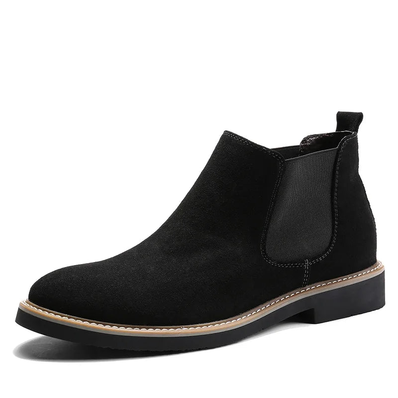 2023Casual shoes man  New Fashion Casual Men Ankle Chelsea Boots Male Shoes Cow Suede Leather Slip On Motorcycle Man Boot