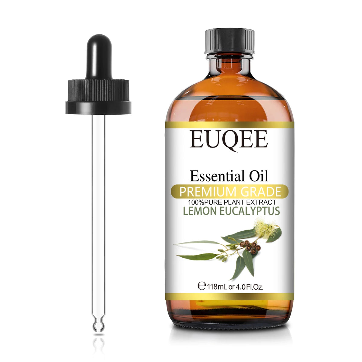EUQEE 118ML Natural Essential Oil For Humidifier Diffuser Lemon Eucalyptus Helichrysum Copaiba Grapefruit Cedarwood Aroma Oils