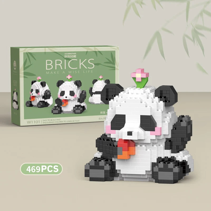 Creative DIY Assemable Animal Cute MINI Chinese Style Animal Panda Building Block Educational Boy Toys For Children Model Bricks