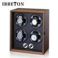 IBBETON Black Walnut Grain Wooden Automatic Mechanical Watch Winder Multi-Watch Household Watch Boxes Cases