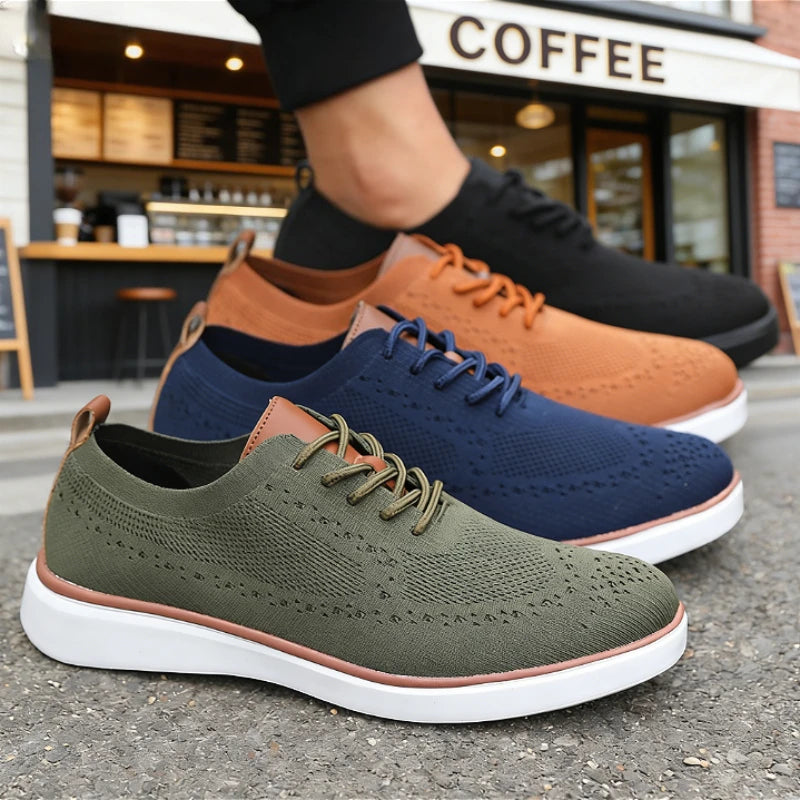 New Classis Men's Causal Shoes Mesh Breathable Non Slip Walking Shoes Fashion Soft Sole Stylish Sneakers Tennis Flat Shoes Men