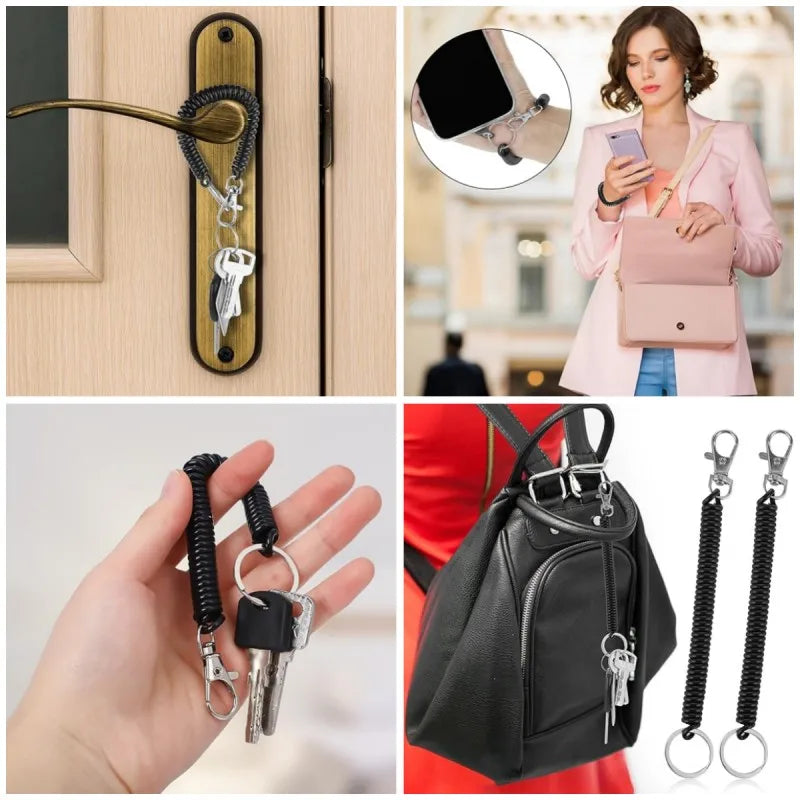 Scalable Spring Coil Keychain, Anti-theft And Anti Loss Elastic Rope, Suitable for Wallet Chains, Keys, And Mobile Phones