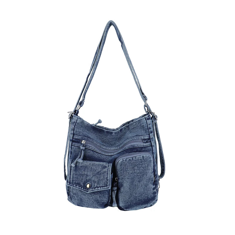 New Fashion Casual Women's Shoulder Bag High Quality Crossbody Bag Denim Fabric Tote Bag Large Capacity Women's Handbags