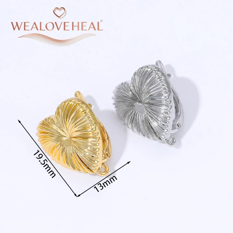 18K Gold Plated Brass Metal Leverback Earwire,Handmade DIY Earrings Findings Accessories, High Quality Heart Earring Hook Clasps