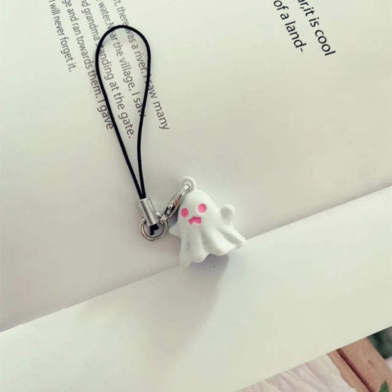 Ghost Mobile Phone Charms Straps Lanyard Halloween Kawaii Women Phones Keychain Accessories Fashion Cute Ins style jewelry