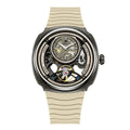 Daniel Gorman Men Automatic Mechanical Watch 5ATM Waterproof Skeleton Hollow Dial Silicone Strap Sports Wristwatch