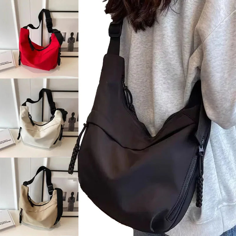 Nylon Hobos Crossbody Bags Solid Casual Zipper Women's Bags 2024 Fashion High Capacity Solid Color Single Shoulder Totes Bag