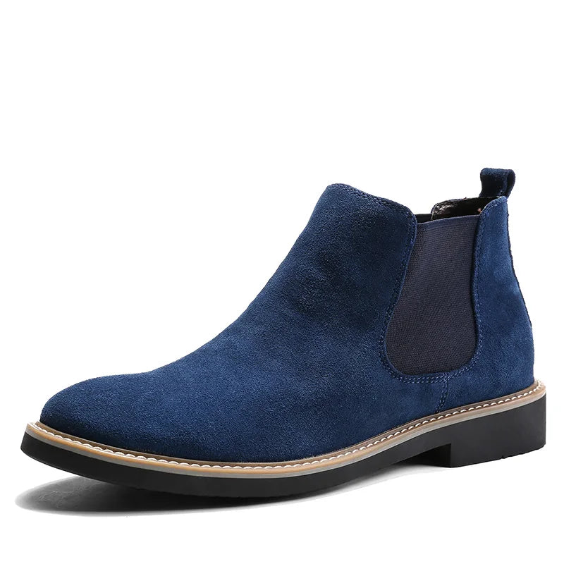 2023Casual shoes man  New Fashion Casual Men Ankle Chelsea Boots Male Shoes Cow Suede Leather Slip On Motorcycle Man Boot