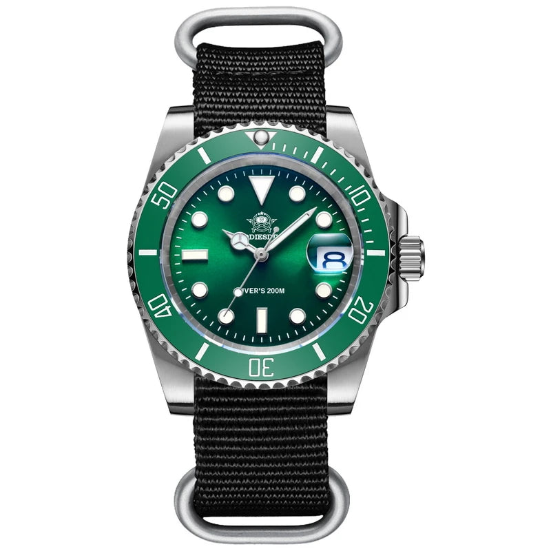 ADDIESDIVE Luxury Stainless Steel Quartz Watch For Men 20ATM Waterproof Date Clock Ceramic Bezel Sport Watches Relogio Masculino