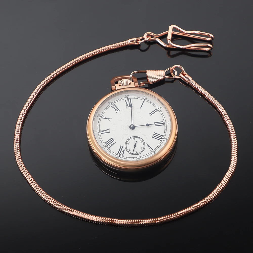 New Luxury Antique Pocket Watch Mechanical Wind Water Resistance Full Steel Pocket Fob Watch Christmas Birthday Collection Gift