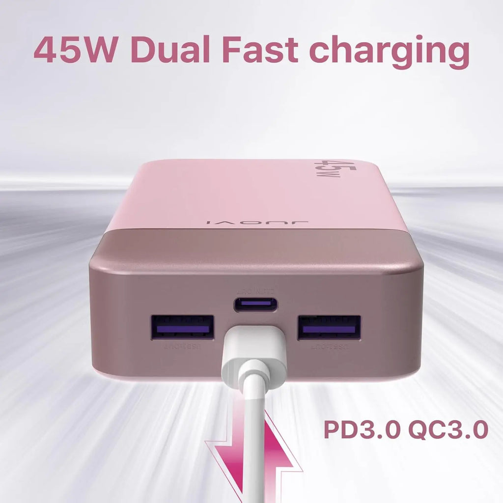 JUOVI 20000mah Power Bank 45W Fast Charging Battery Pack with LED Display for iPhone Android Laptop etc