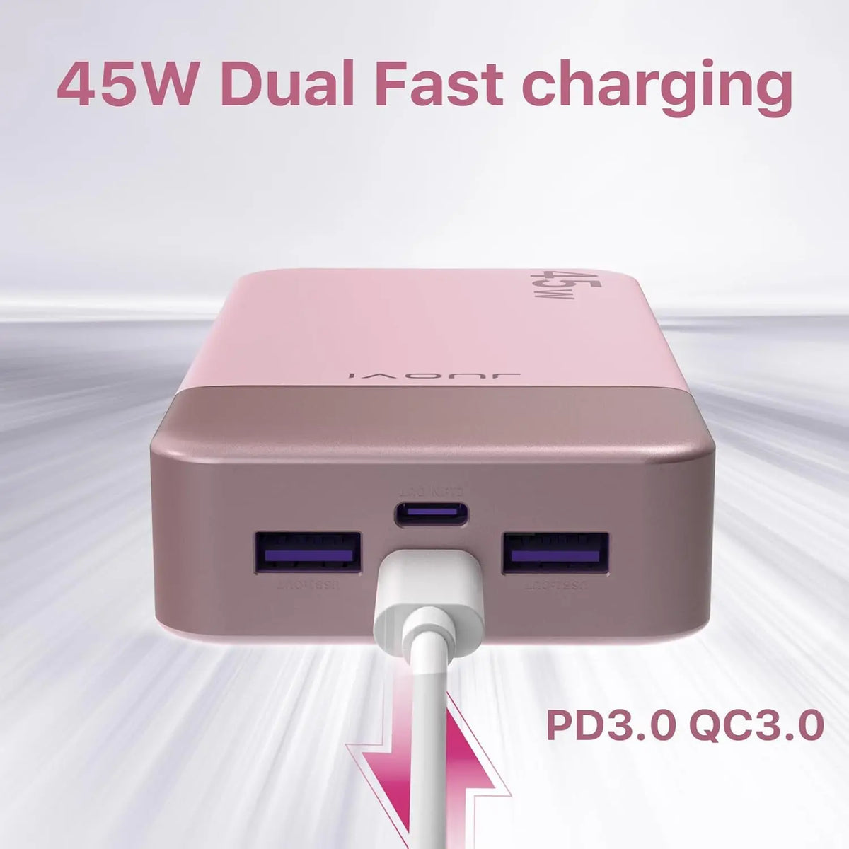 JUOVI 20000mah Power Bank 45W Fast Charging Battery Pack with LED Display for iPhone Android Laptop etc