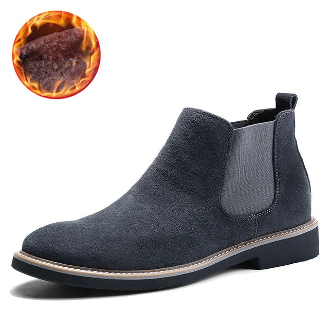 2023Casual shoes man  New Fashion Casual Men Ankle Chelsea Boots Male Shoes Cow Suede Leather Slip On Motorcycle Man Boot